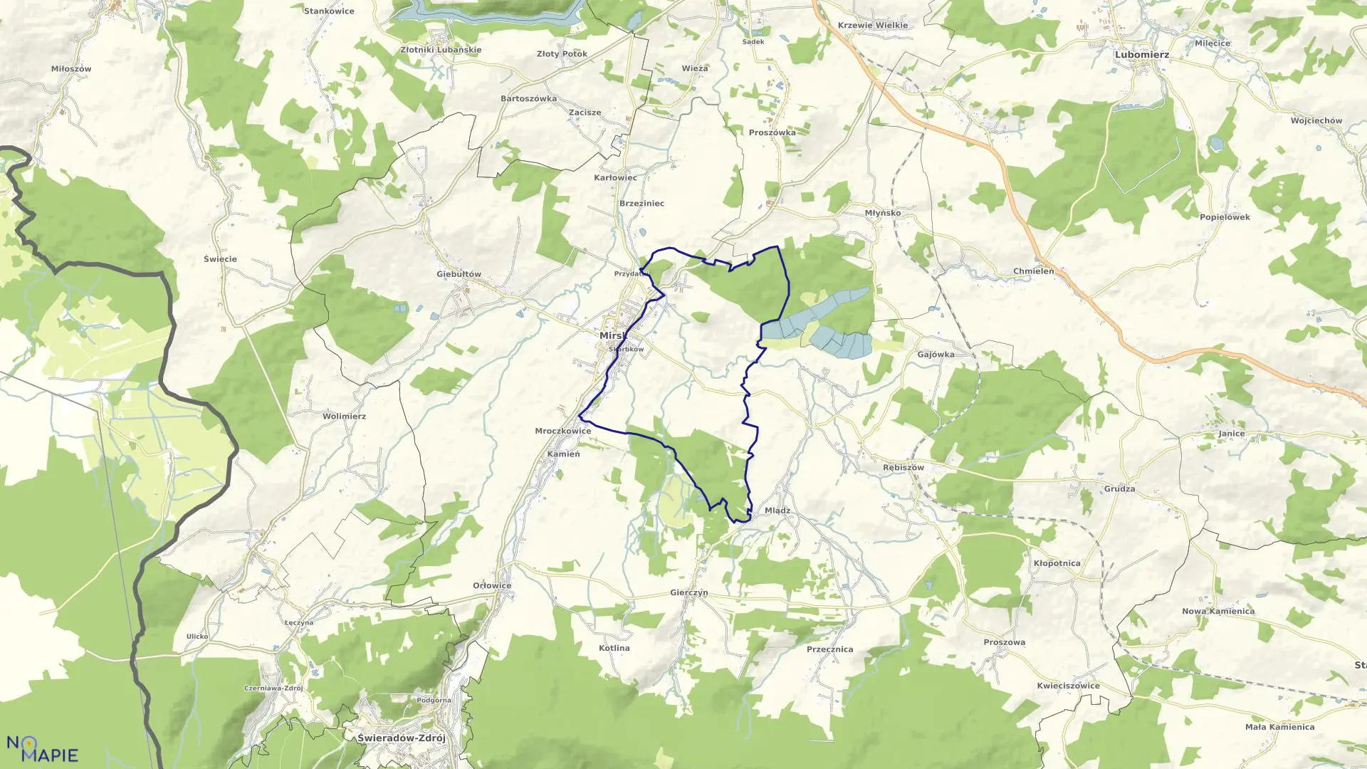 Mapa obrębu MIRSK-3 w gminie Mirsk